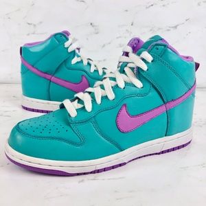Nike Women's Dunk High, Size 6.5, Teal & Purple